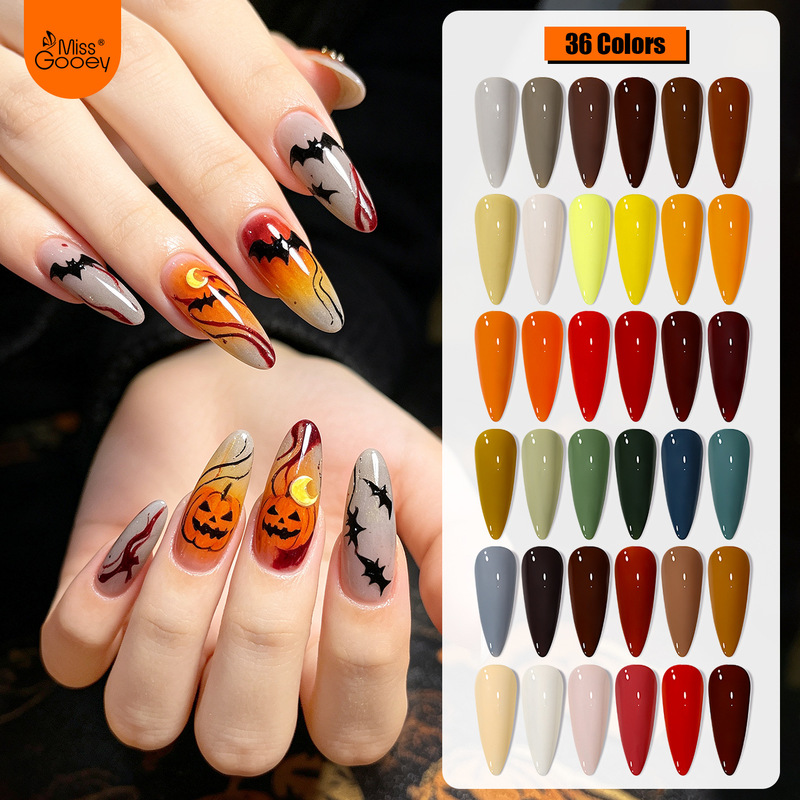 Halloween-themed nail polish set: eco-friendly, non-toxic, skin-brightening, HEMA-free nail polish, UV gel polish, one-stroke application Halloween-themed nail polish set: eco-friendly, non-toxic, skin-brightening, HEMA-free nail polish, UV gel polish, one-stroke application
