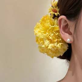 馥郁香菊早春仿真菊花发边夹发饰头花簪花海滩拍照夏日道具写真
