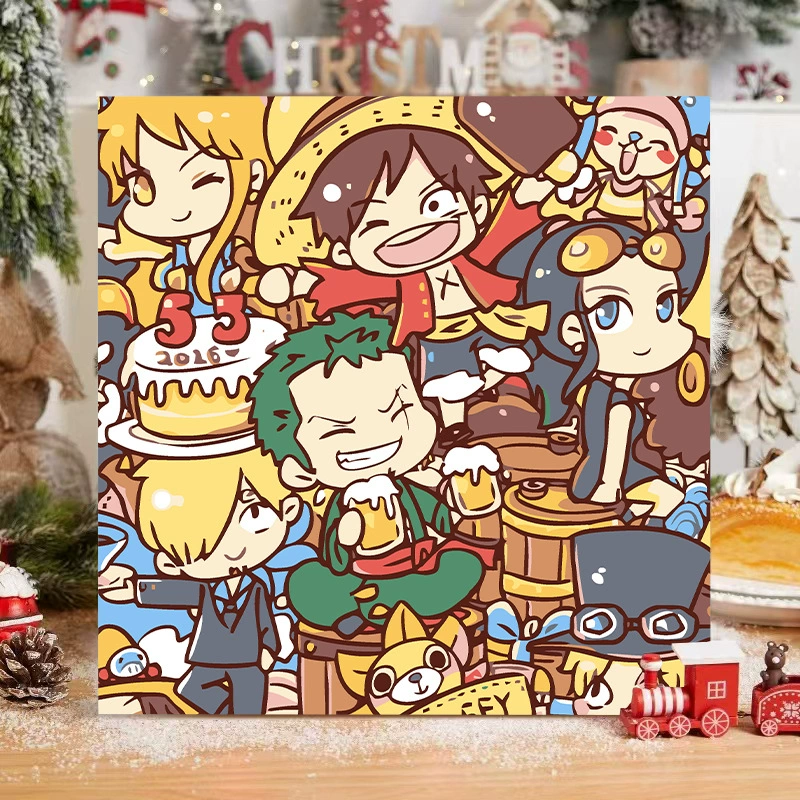 One Piece цифровая масляная живопись DIY раскраска, ручная роспись, Луффи Зоро, аниме-постер, ручная работа