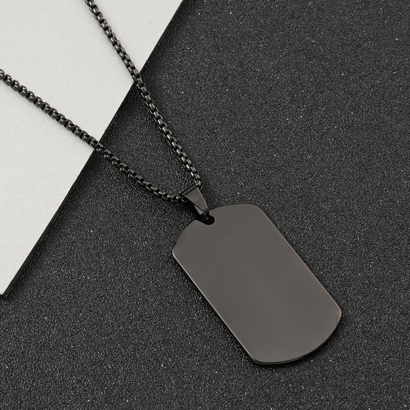 Collier pendentif plaque militaire en acier inoxydable bijou_voghion.com