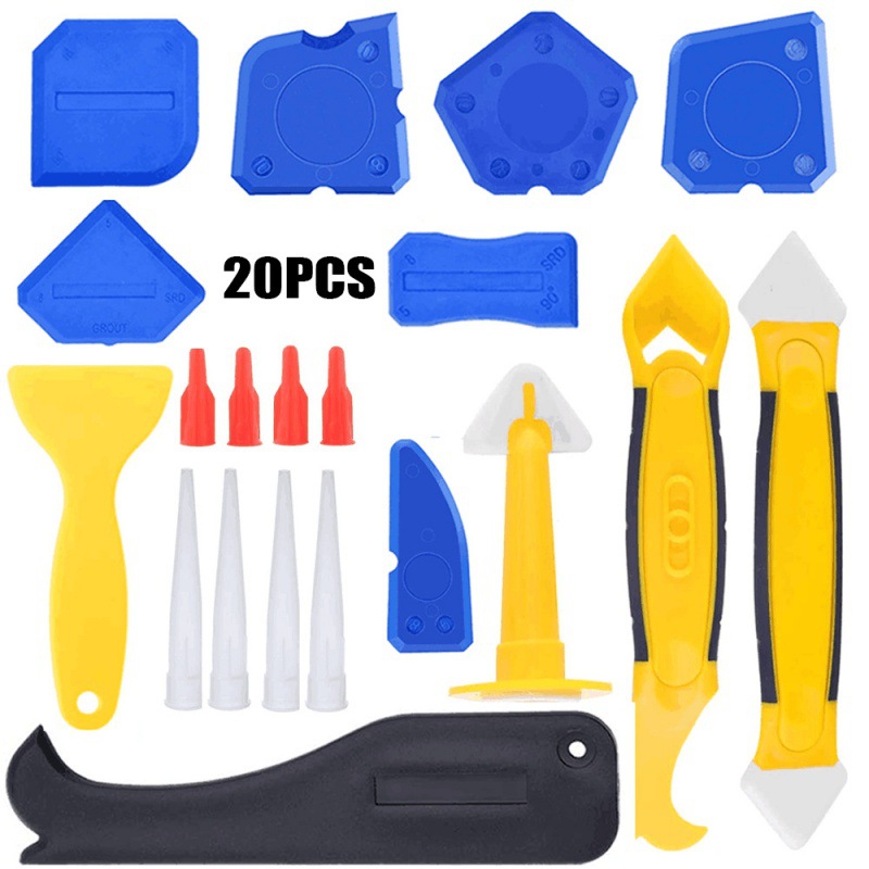 20件套填缝工具密封胶刮板填缝涂抹器修整工具水间隙用