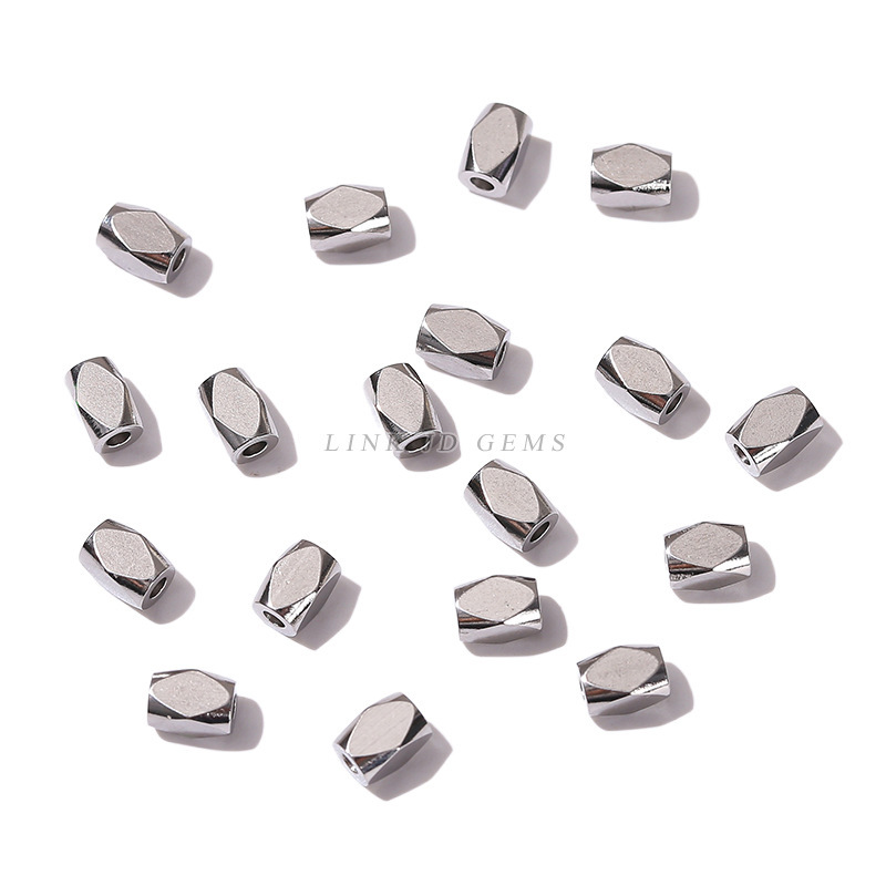 Jingyao Metal Accessories Stainless Steel Hammer Beads Loose Beads Bamboo Tube Beads Spacer Beads Pendant DIY Jewelry Accessories Wholesale