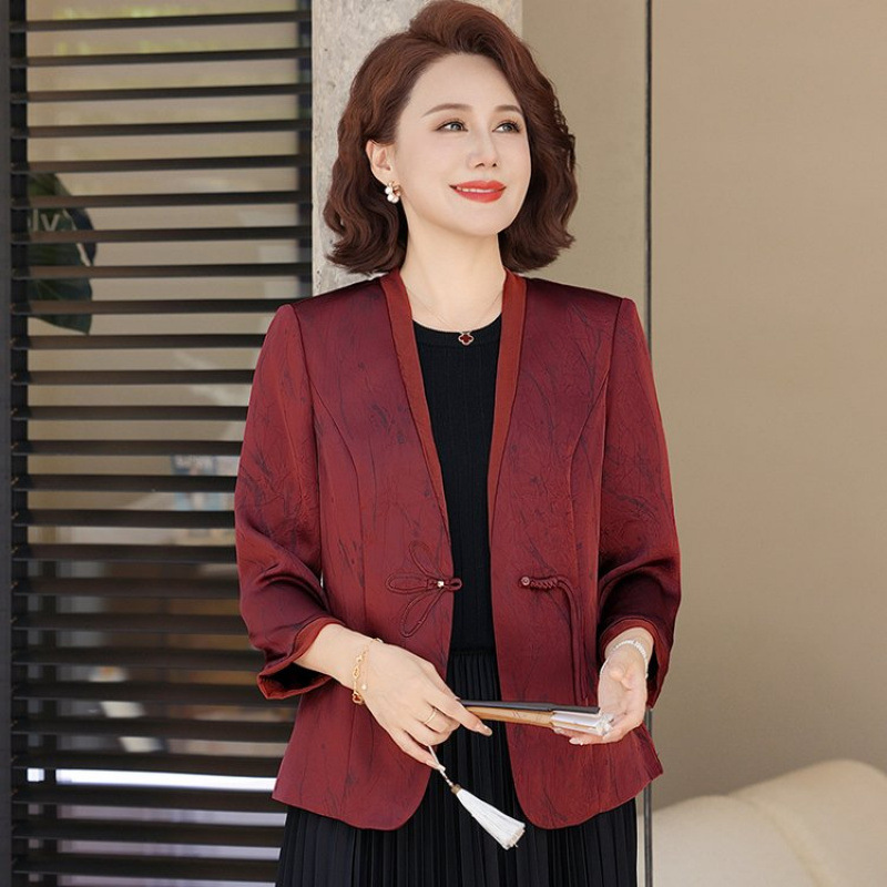 妈妈小西装外套春秋洋气中老年女秋装贵夫人品牌上衣喜婆婆婚宴装|undefined