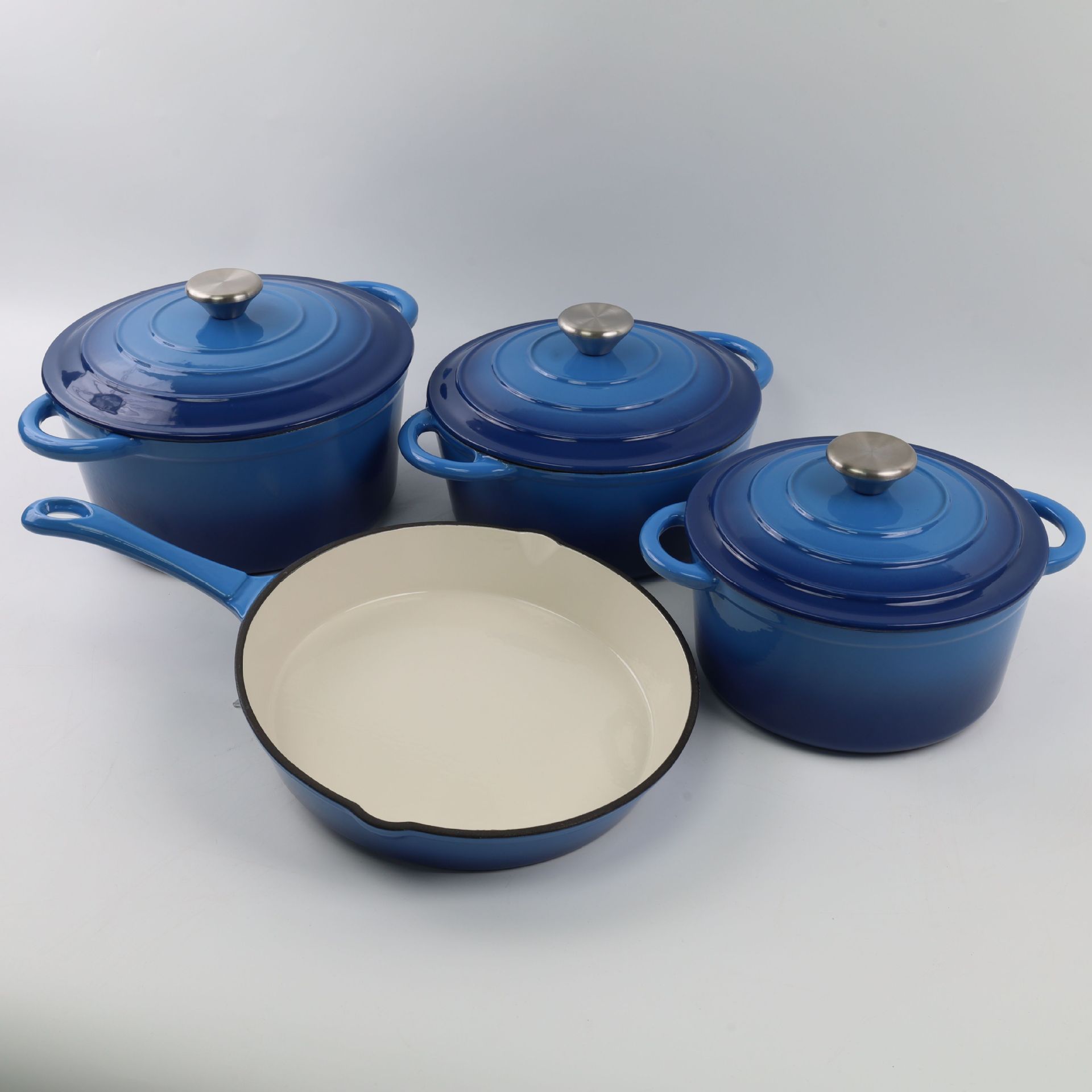 Juego de 4 piezas de ollas esmaltadas multicolor clásicas especiales, aptas para todas las cocinas, cocinas de inducción, cocinas de gas, olla para sopa, wok