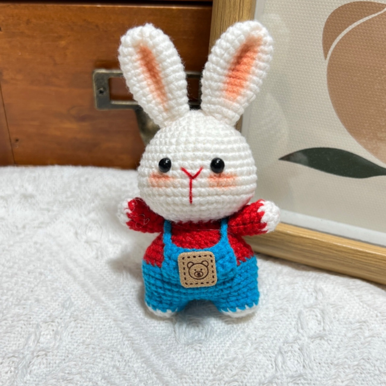 Lana tejida a mano terminada linda muñeca conejito colgante hilo de lana tejido exquisito colgante llavero creativo