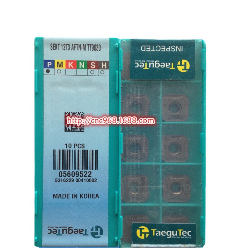 韩国taegutec特固克铣削刀头SEKT12T3AFTN-M TT9030四方铣刀片
