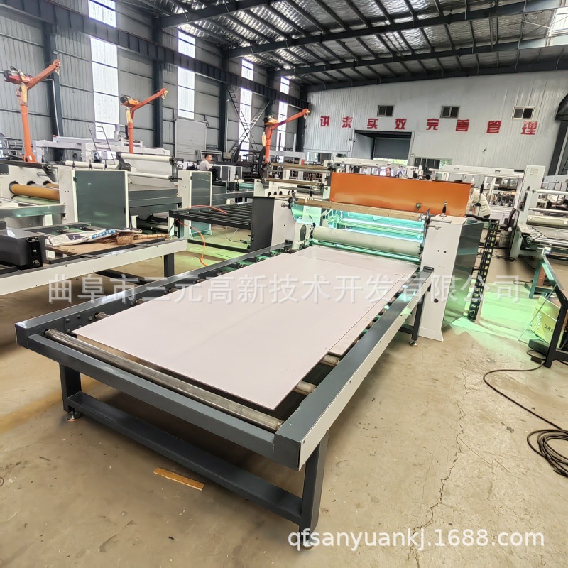 自动上下料密度板双面贴纸机 滚涂型木饰面冷热一体贴面机