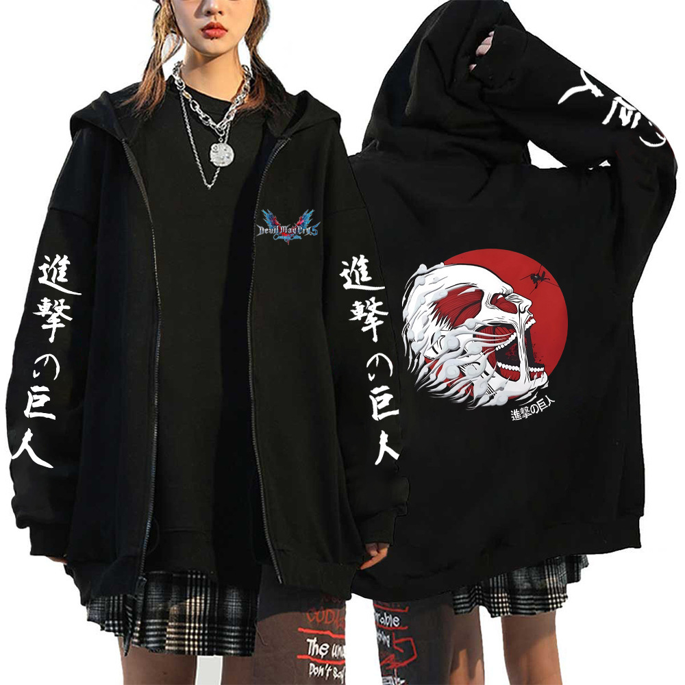 Anime Attack On Titan Men Women Zip Hoodies Yeager Eren