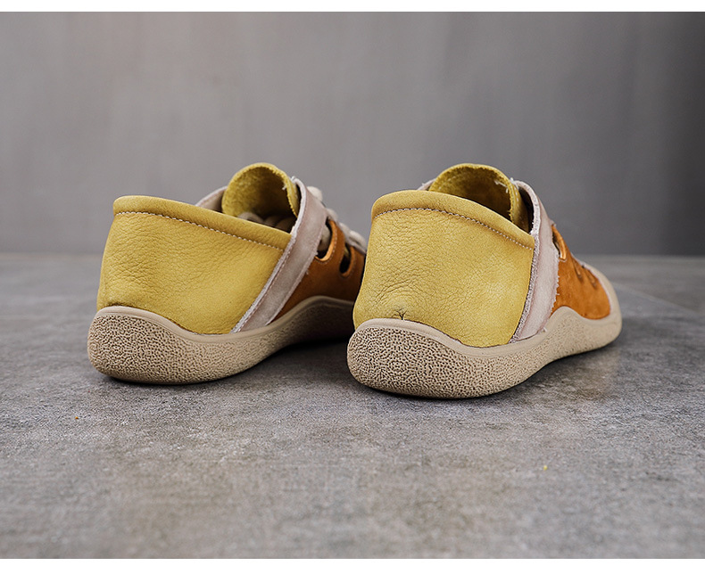 Sandal nữ da bò phối màu cổ điển, đế thấp thoáng khí — màu hồng chi tiết 12