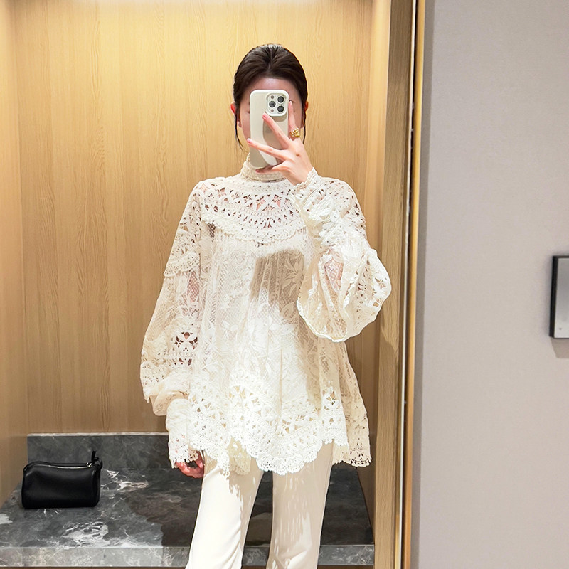 French-Style Elegant Long-Sleeve Lace Shirt Jacket for Women, New Autumn 2025 Design, Petite Niche Shirt Top for Spring French-Style Elegant Long-Sleeve Lace Shirt Jacket for Women, New Autumn 2025 Design, Petite Niche Shirt Top for Spring