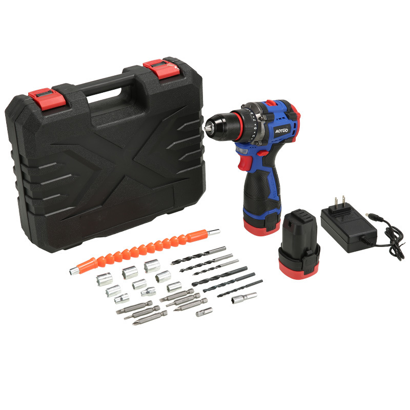 Transfronterizo nuevo taladro eléctrico de litio de alta potencia taladro de mano sin escobillas taladro de impacto carga taladro eléctrico de litio de doble velocidad destornillador eléctrico