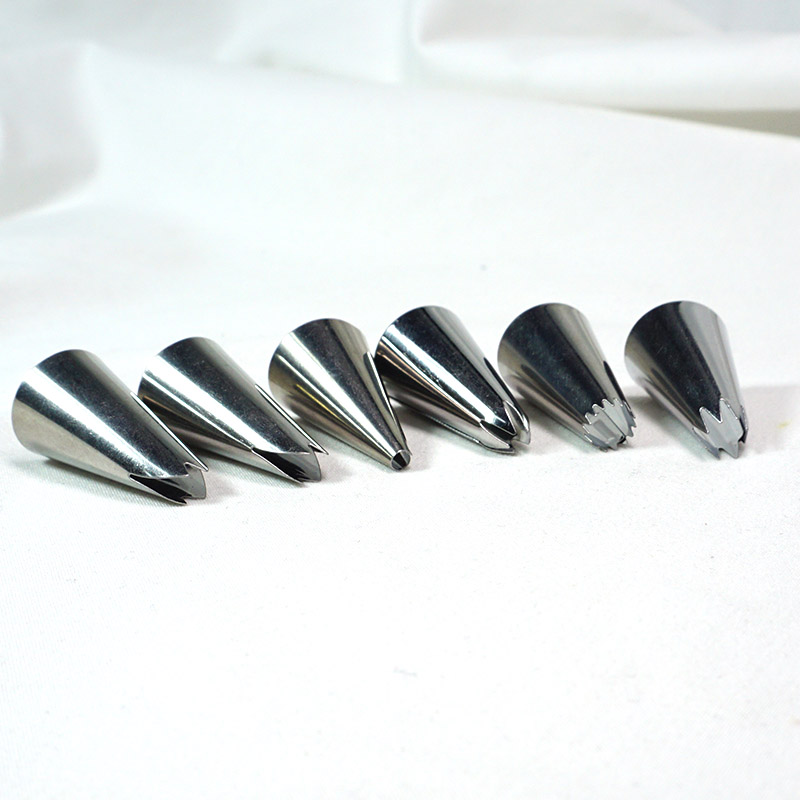 스테인레스 스틸 장식 노즐 일반적으로 사용되는 6 피스 세트 DIY 크림 접착제 휴대 전화 케이스 음식 및 놀이 케이크 장식 재료