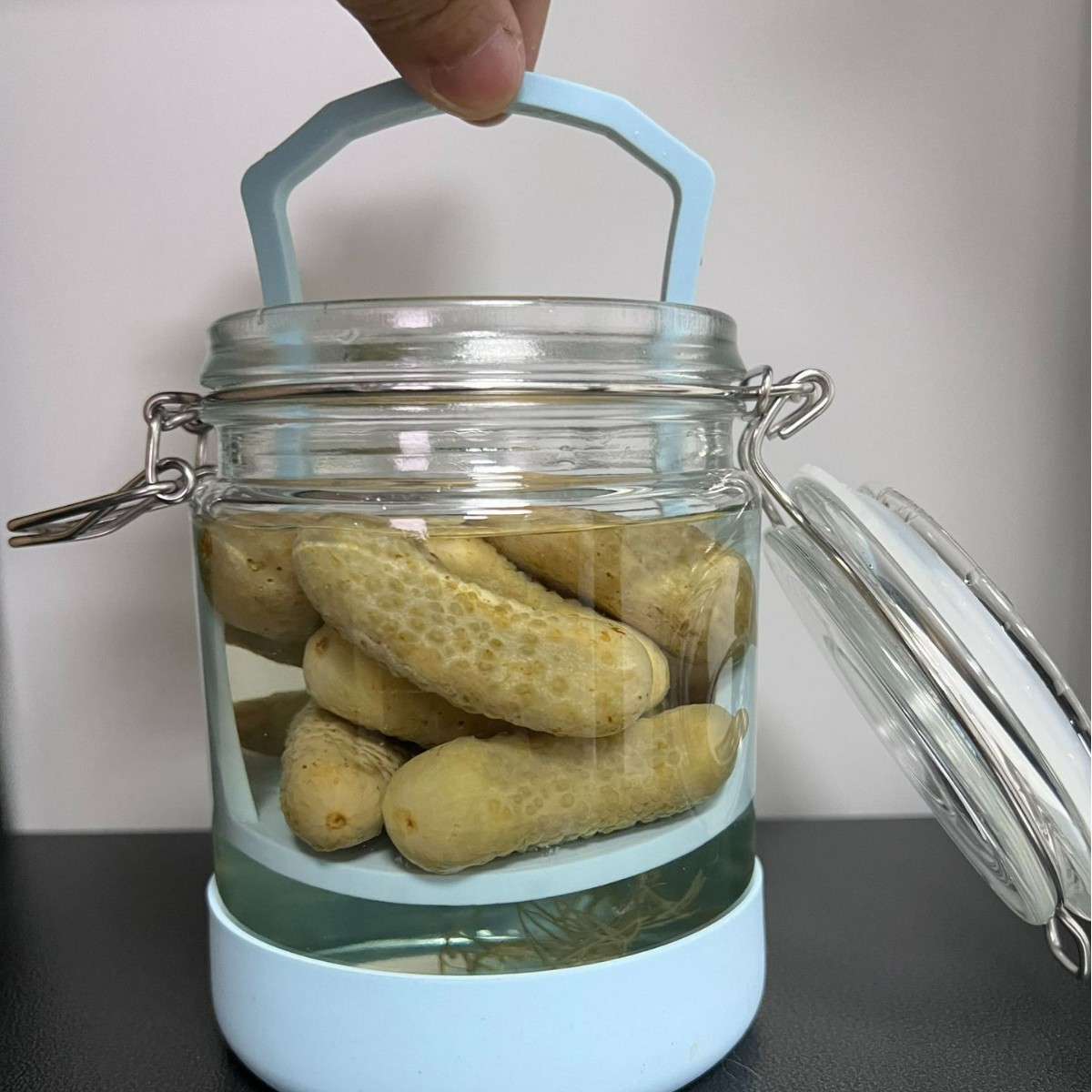 亚马逊pickly jar 泡菜罐带滤芯玻璃泡菜坛跨境腌制泡菜包装瓶子
