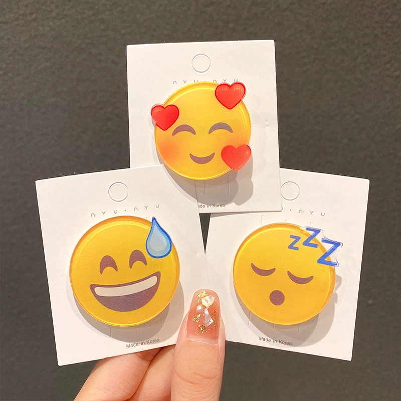 Набор заколок для волос (Drip Khan) наклейки Emoji Water-Drop & Sweat, 16 вариантов