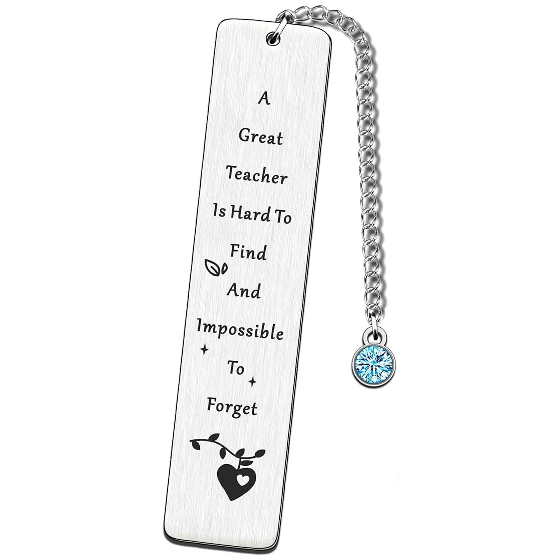 Marcadores de acero inoxidable europeos y americanos Regalos de la temporada de graduación Grabado con láser Gracias Regalos del día del maestro Libro Marcadores de metal