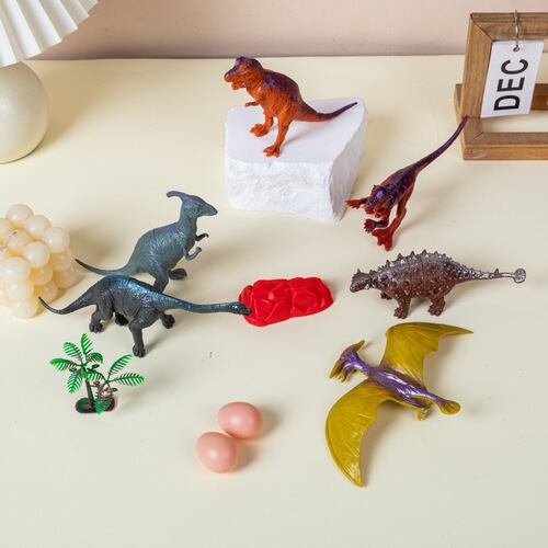 Rubber Dinosaur Model Toy Cartoon Zoo Children's Cognitive Static Ornament 12 Zodiac Set Wholesale