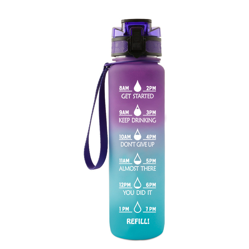 1L sportvattenflaska med sugrör 1 liter med Time Maker läckagesäker BPA-fri frostad kopp för utomhussportdricksflaska_voghion.com