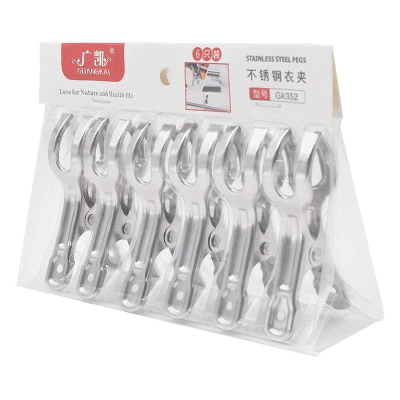 Kaiwang Acero inoxidable 8,5 cm Clip abierto calcetines de secado de ropa antideslizante fijo pequeño clip dividido suministros de secado industrial