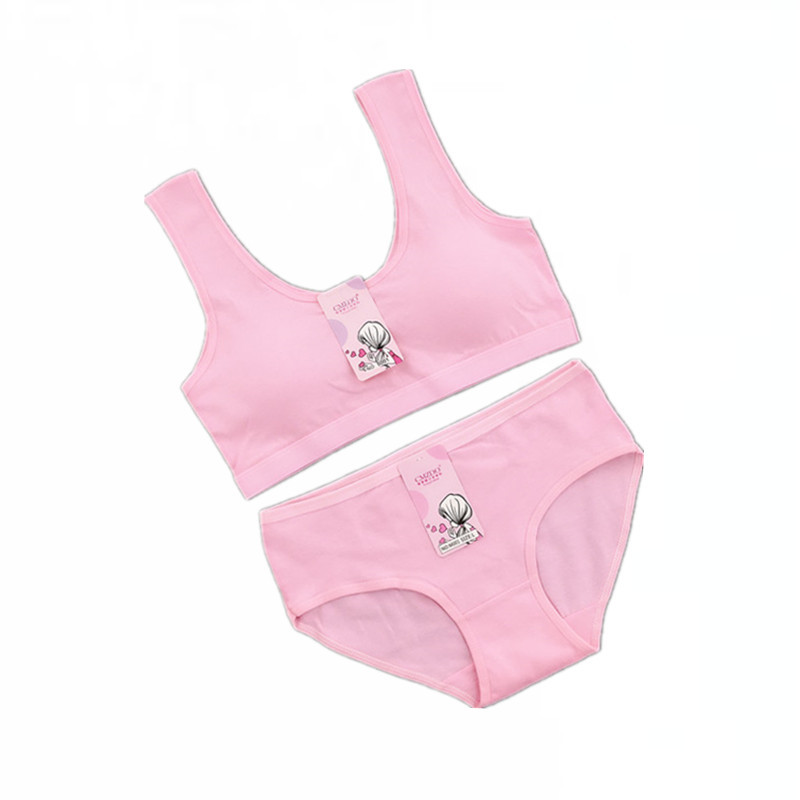 Color sólido algodón medio y grande niños ropa interior de niñas de escuela secundaria estudiantes de primaria envuelto pecho niñas desarrollo deportes chaleco ropa interior