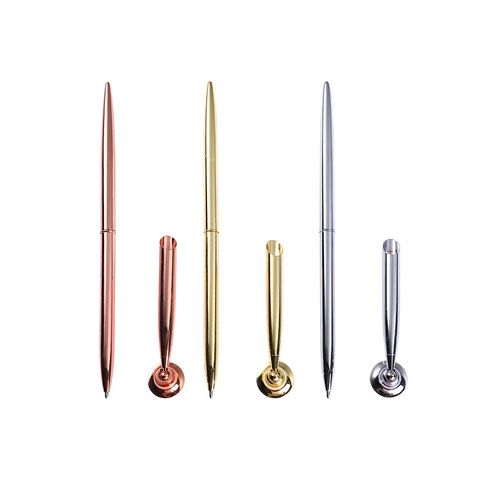 Metal desk pen, bank hotel counter sign-in pen, desk pen pedestal set, office fixed desktop ballpoint pen