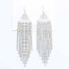 Fashionable earrings, long zirconium with tassels for bride, European style, suitable for import, diamond encrusted