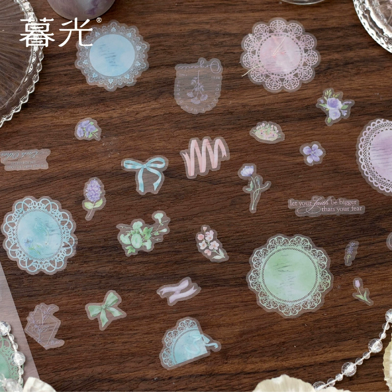 Патч/лента с цветочным рисунком из серии Lace flower language, матовый PET, вырубной узор, соляной ретро кружевной сумки декоративный коллаж-бумага
