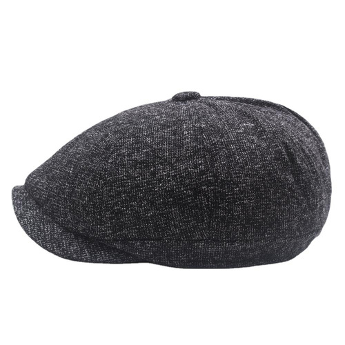 Autumn and winter plus velvet beret men's octagonal hat cotton warm forward hat British style adjustable large head circumference newsboy hat