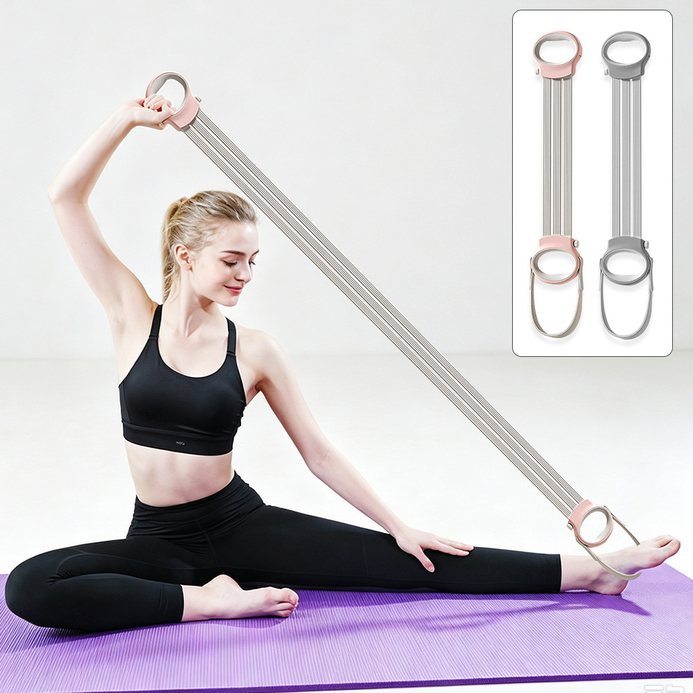 Silicone resistance band for home use, shoulder and back beautification, three-level adjustment, fitness tool, elastic band with foot pedal, stretching resistance rope