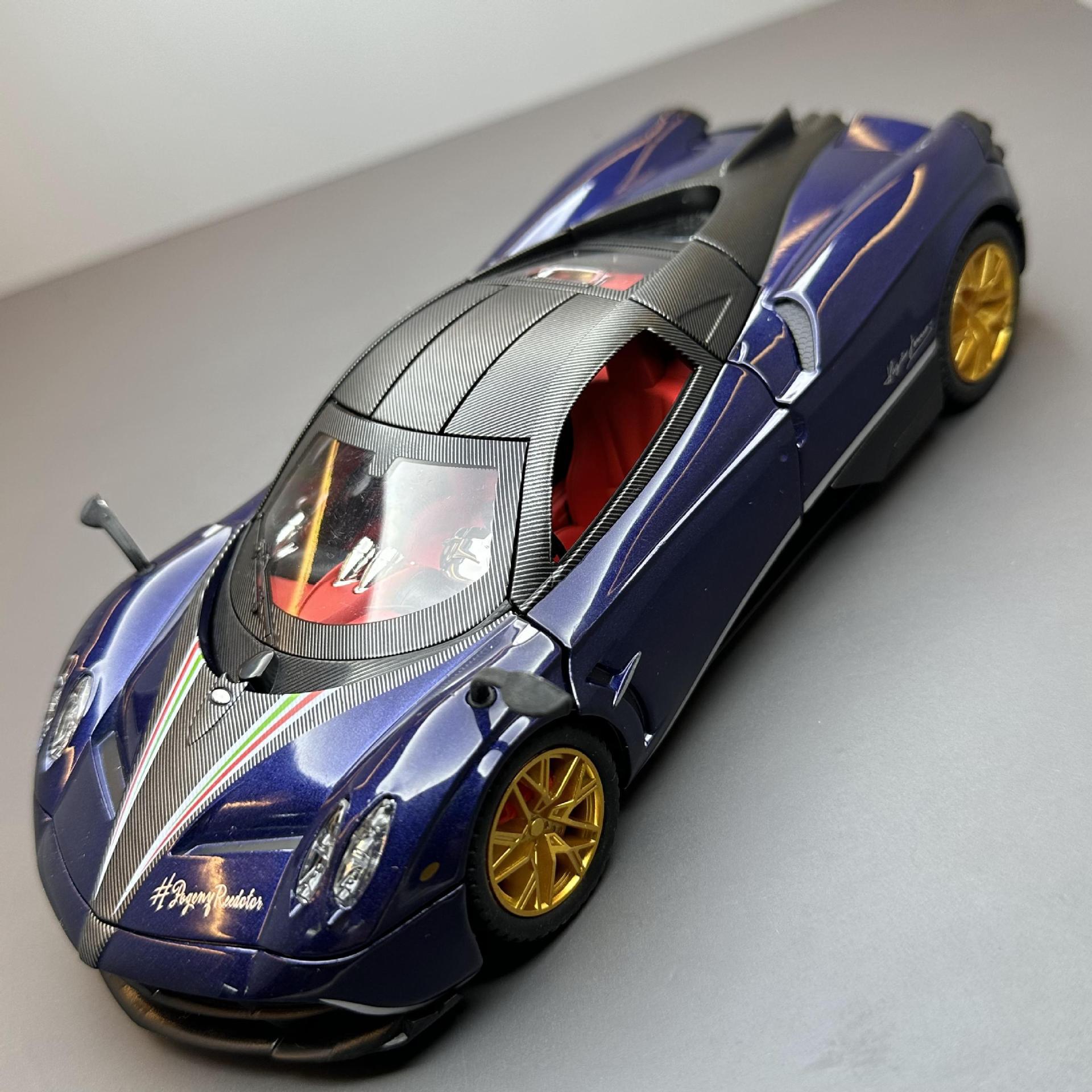 Modelo de coche de aleación de coche 1:24 Pa Garney dragón chino coche deportivo tire hacia atrás con sonido y luz coche de juguete modelo de música adornos
