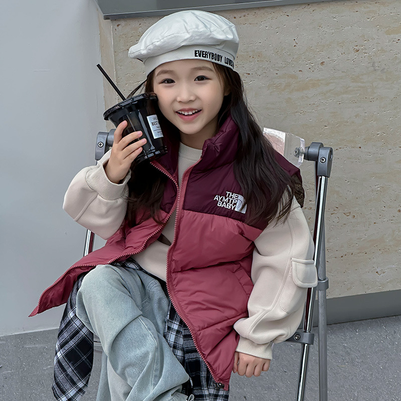 Ropa de niños, chaleco de bebé, otoño y invierno, nuevo tipo de chaleco de invierno para niños y niñas, color grueso, chaleco de invierno cálido, un cabello