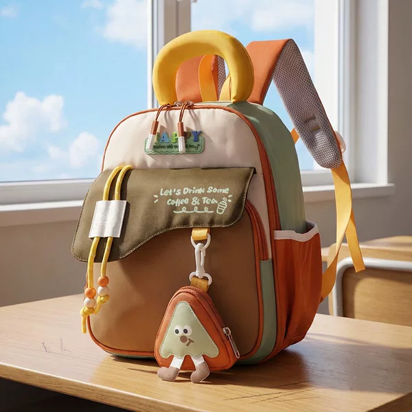 2026 New Color-Contrast Children's Backpack, Cute, Lightweight, Burden-Reducing, Large-Capacity School Bag, Small Backpack for Kindergarten Trips