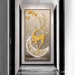 Fulu Jufu 玄関絵画ライト高級雰囲気廊下吊り絵画モダンなシンプルな玄関装飾絵画玄関通路壁画