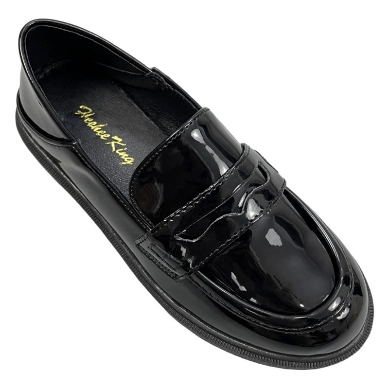 Классическая черная кожаная обувь для девочек, осенняя новая обувь в британском стиле для мальчиков с мягкой подошвой Princess JK, Студенческая обувь, детская обувь