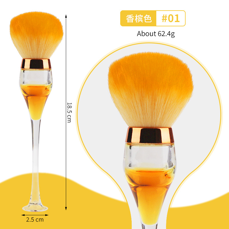 Nuevo cepillo de polvo de manicura transfronterizo tipo reloj de arena cepillo de limpieza de pelo suave herramientas de maquillaje de polvo de limpieza