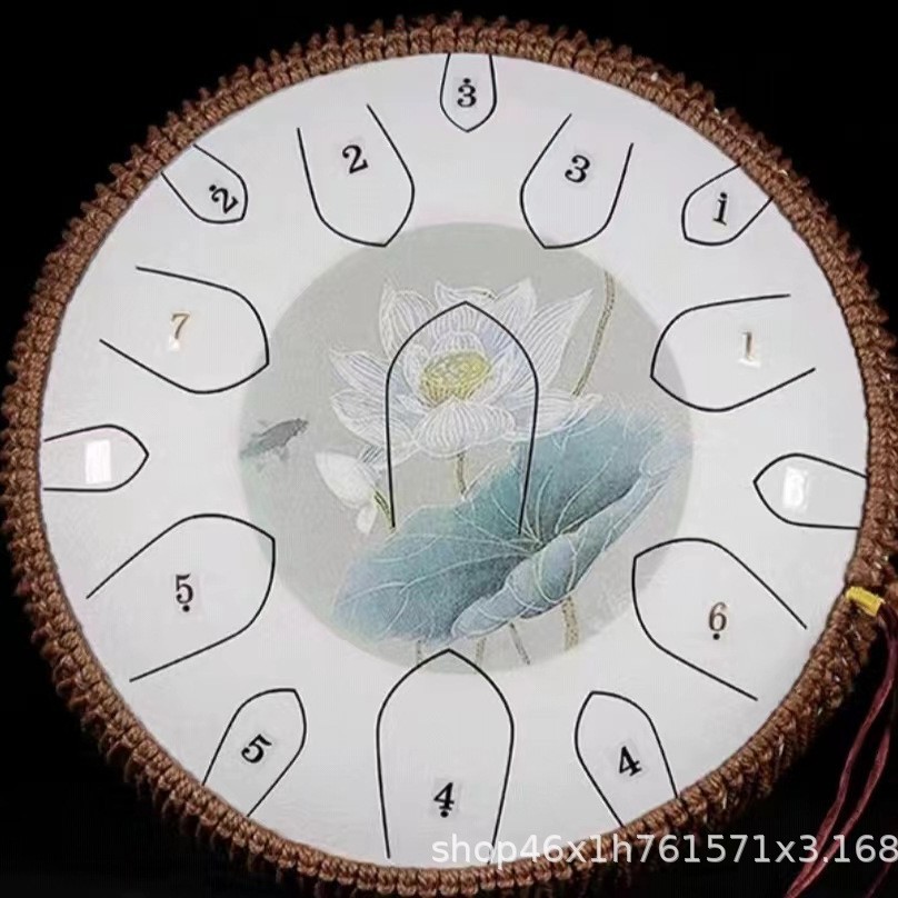 [14 inches 15 tones] Titanium steel painted lotus