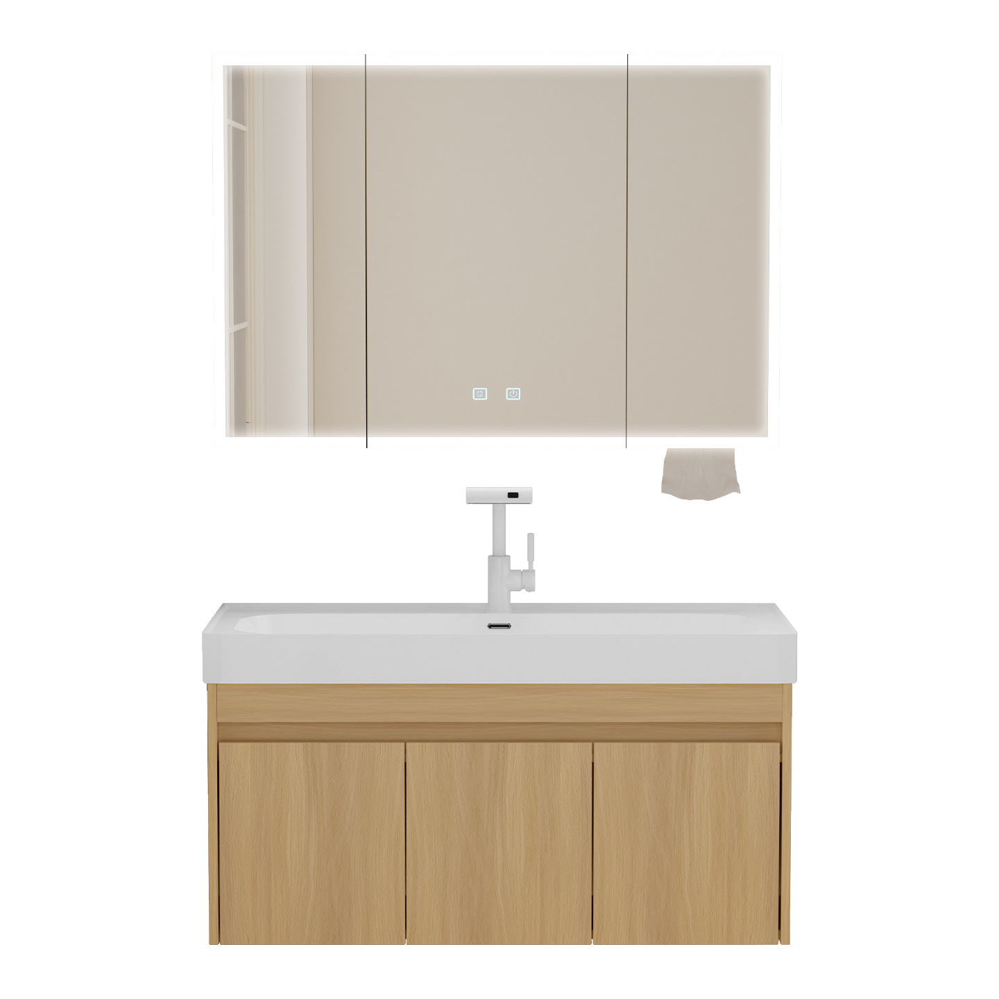 Gabinete de baño de madera maciza multicapa a prueba de humedad 18CM de cerámica profunda en una bañera de color tronco inodoro lavabo gabinete espejo de belleza