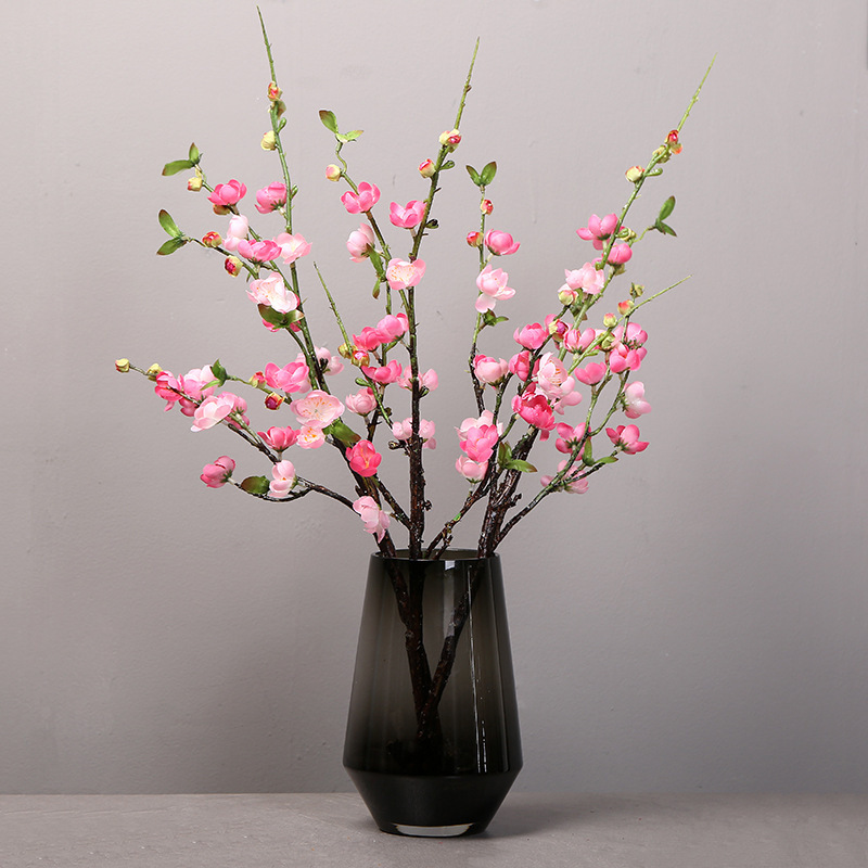 Artificial peach blossom branch peach blossom tree living room home decoration dance artificial flower artificial flower decoration landscape plastic artificial flower