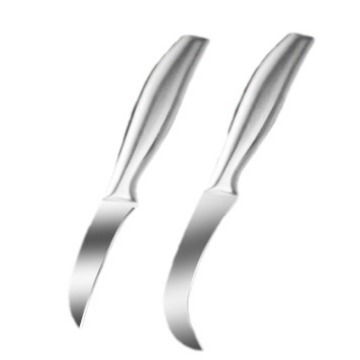 German stainless steel curved knife fruit knife for cutting bananas, mangos, pineapples, and dragon fruits, specifically designed for dedicated use with distribution and wholesale.