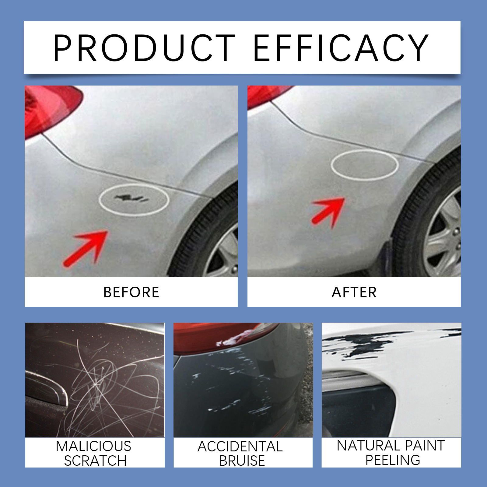 Rayhong Car Fine Scratch Care Pen Anti-Rust and Waterproof DIY Metal Wheel Hub Covering Car Paint Care Pen