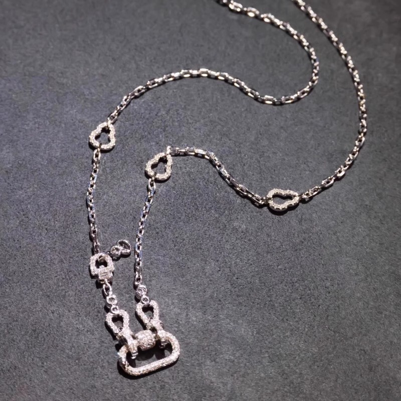 18K ホワイトゴールドメッキユニバーサルチェーンペーパークリップペンダントバックルヘッド高品質翡翠ビーズネックレスジュエリーペンダント DIY 装飾|undefined