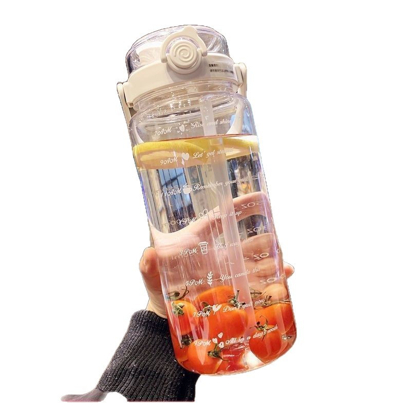 ダブルドリンク大容量ウォーターカップサマースポーツスケールプラスチックカップ高温耐性ウォーターボトル男性と女性の大型ケトル|undefined