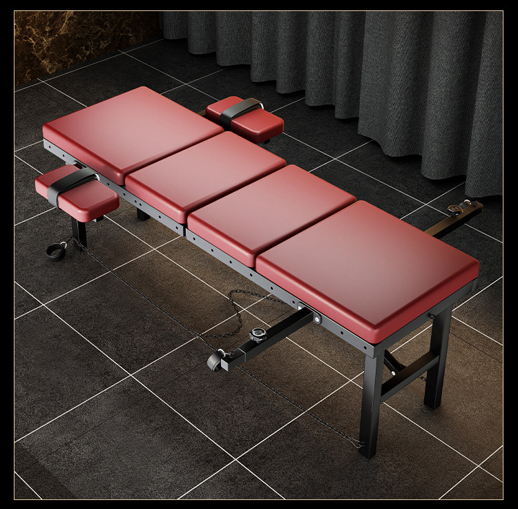 SM-折叠床plus Adult Bondage Bed with PU Surface and Foldable Wood Frame, Red — detail image 36