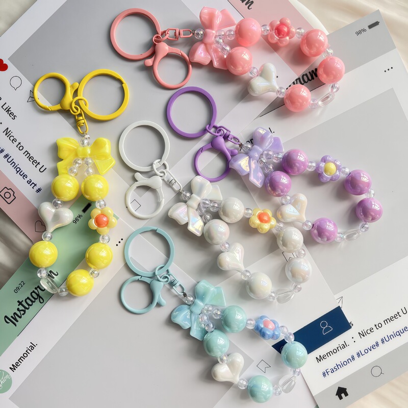 New Electroplated Small Flower Mobile Phone Chain Pendant Keychain Buckle Bag Decoration Accessories Bead String Mobile Phone Pendant New Electroplated Small Flower Mobile Phone Chain Pendant Keychain Buckle Bag Decoration Accessories Bead String Mobile Phone Pendant