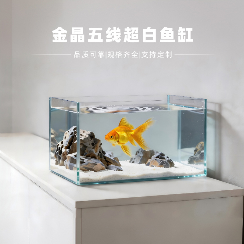 桌面金晶玻璃鱼缸家用客厅小型水族箱乌龟缸爬宠专用超白玻璃鱼缸