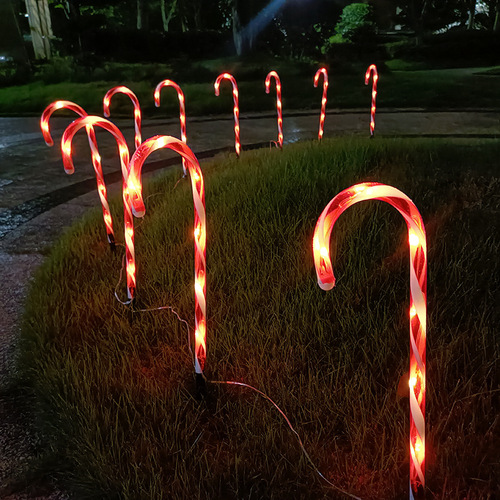 Cross-border one-to-ten cane lights Christmas decoration candy lollipops festive indoor courtyard lights
