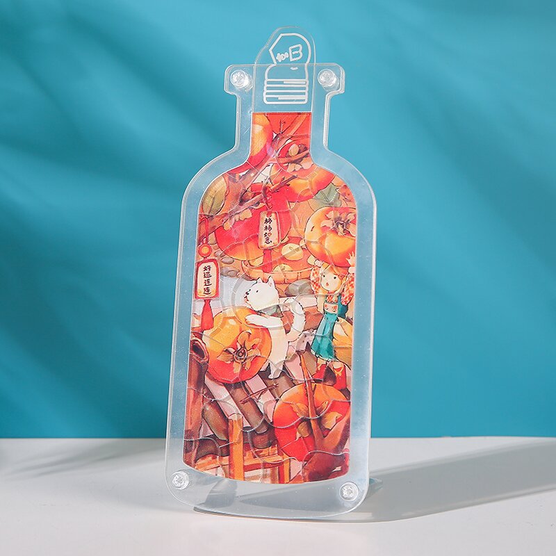 Puzzle acrílico personalizado con botellas enmarcadas, gatos, conejos, cerdos, patos, perros, dibujos animados, puzzle al por mayor