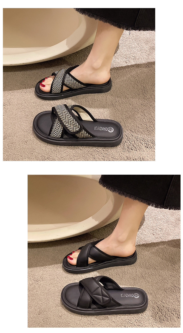 Lente en zomer Nieuw All Match Factory Direct Supply Taizhou Dames S Schoenen Zachte onderkant Mode Ronde neus Casual pantoffels_voghion.com