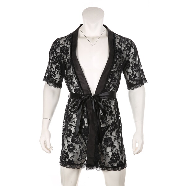 sexy lace transparent bathrobe
