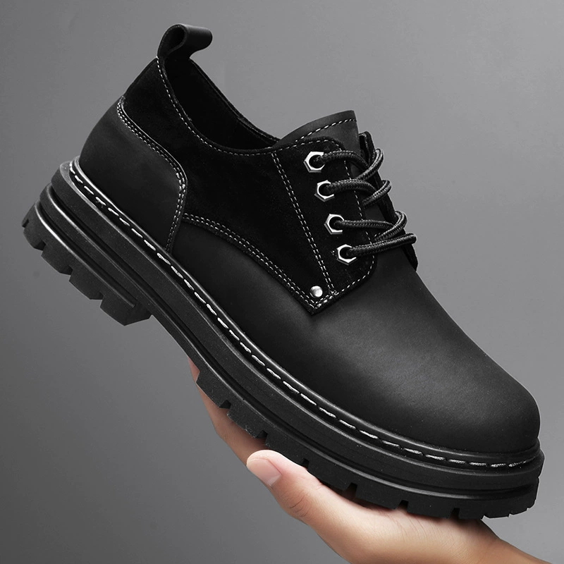 2025 новые низкие ботинки Martin сапоги мужские кожаные туфли большого размера повседневные туфли дерби британские рабочие туфли с большой головой осенью и зимой