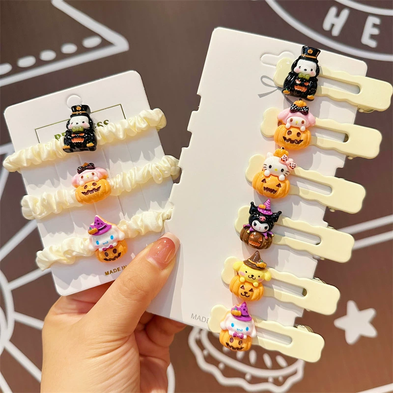 Хэллоуин Sanrio кольцо для волос милая сладкая веревка для волос мультфильм прорастает девушка заколка для волос смешная тыква аксессуары для волос оптом